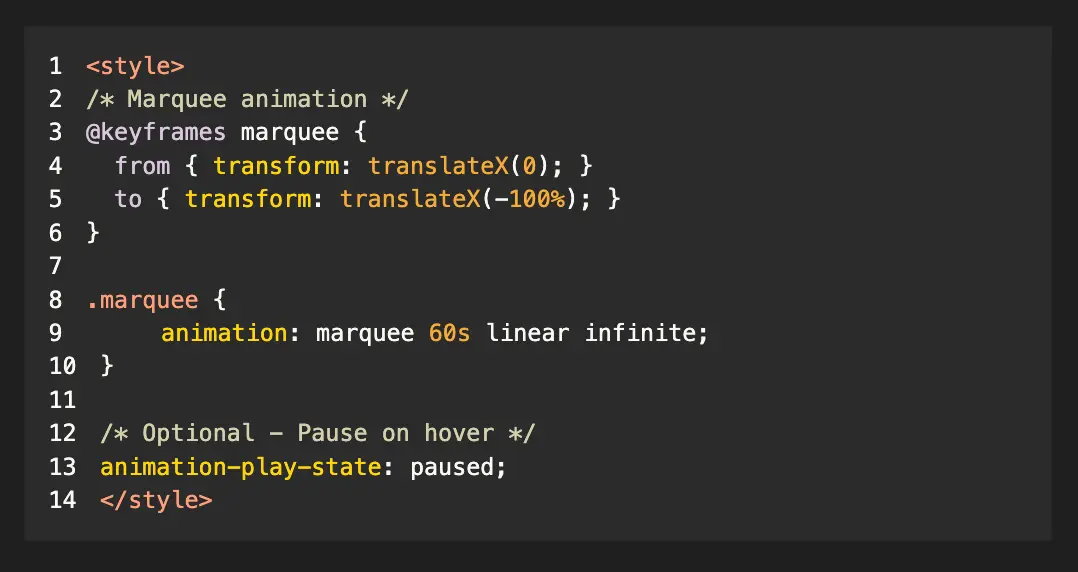 Default style of the code block element in Webflow Designer